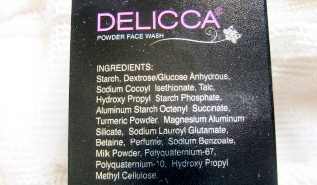Delicca Powder Face Wash ingredients