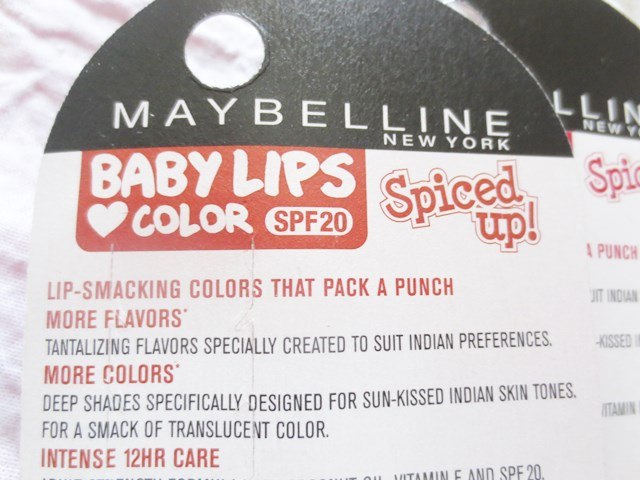 Maybelline Baby Lips Spiced Up claims, Maybelline Baby Lips Spiced Up Tropical Punch and Spicy Cinnamon Lip Balm Review