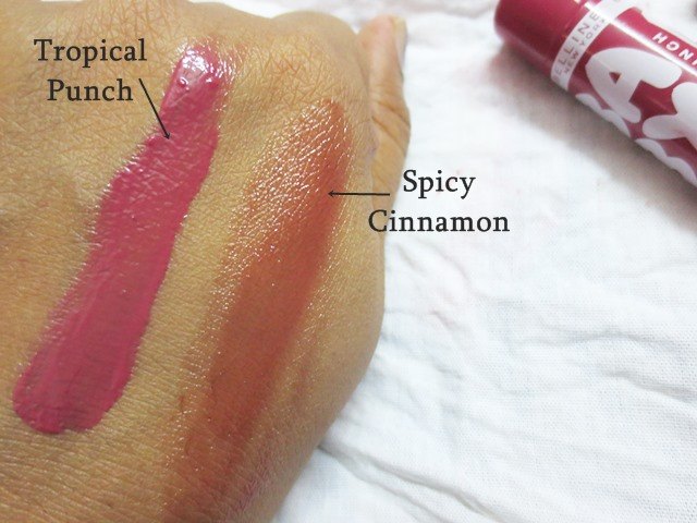 Maybelline Baby Lips Spiced Up swatches, Maybelline Baby Lips Spiced Up Tropical Punch and Spicy Cinnamon Lip Balm Review