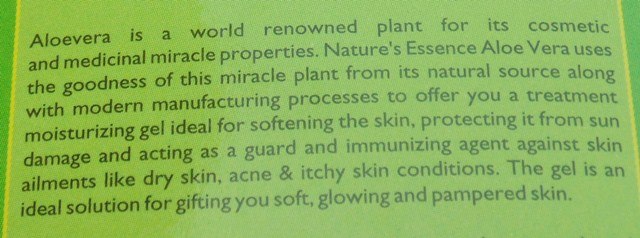 claims, Nature's Essence Aloe Vera Gel Review