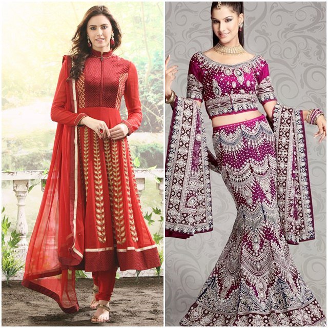 How to Look Tall without Wearing Heels - wear closed neck salwar kameez and mermaid style lehenga