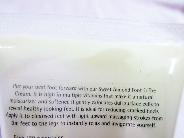 The Nature’s Co Sweet Almond Foot and Toe Cream claims, The Nature’s Co Sweet Almond Foot and Toe Cream Review