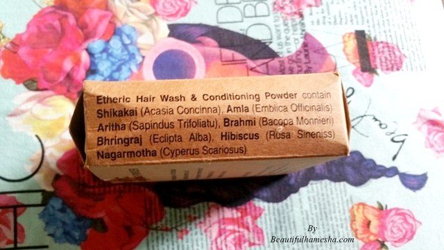 Etheric Hair Wash and Conditioning Powder ingredients