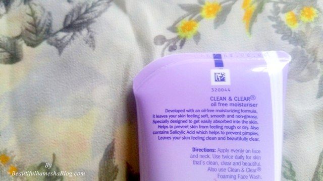 Clean & Clear New Oil free Moisturizer claims