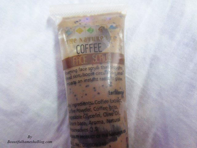 The Nature's Co Coffee Face Scrub claims