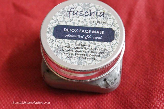 Fuschia Activated Charcoal Detox Face Mask ingredients
