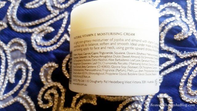 Natio Natural Vitamin E Moisturising Cream ingredients