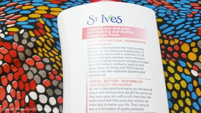 St. Ives Intensive Healing Cranberry Seed & Grape Seed Oil Body Lotion claims