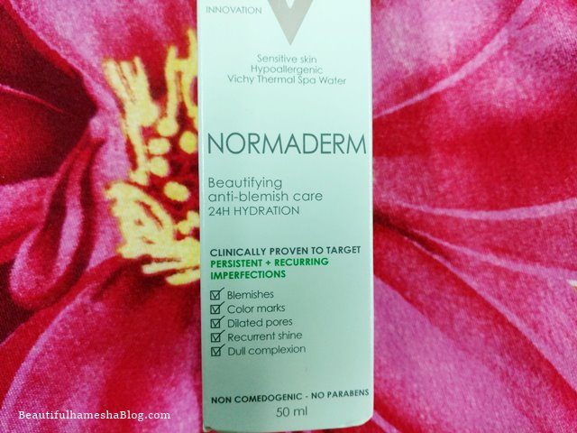 Vichy Normaderm Anti-Blemish Care 24H Hydration packaging 1, Vichy Normaderm Moisturizer, Moisturizer for blemish prone skin