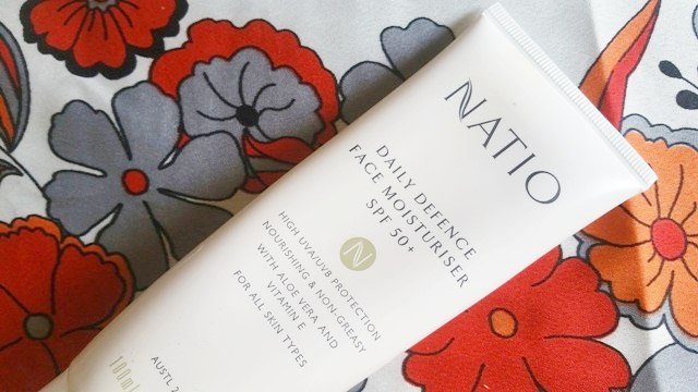 Natio Daily Defence Face Moisturiser SPF 50+ packaging, Natio Face Moisturiser SPF 50+, Natio Sunscreen with SPF 50+