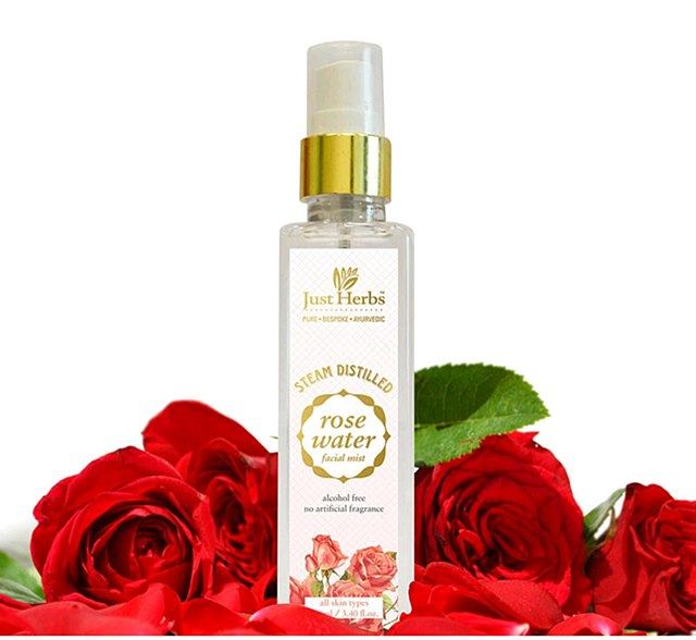 Just Herbs Steam Distilled Rose Water Facial Mist, Rose Water, Natural Rose Water, Pure Rose Water, Rose Toner, Skin Toner, Face Toner